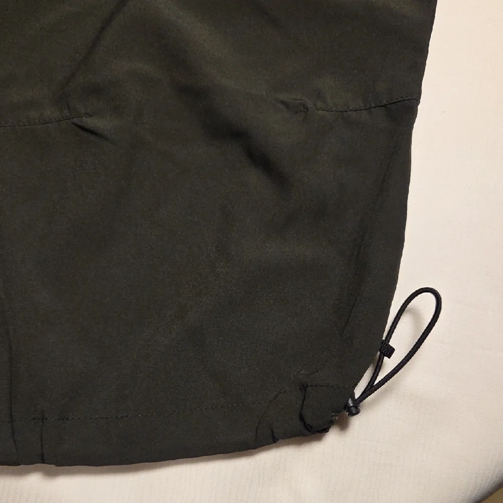 SANTINY Women's Olive Cargo Capris,SZ L. - Picture 4 of 8